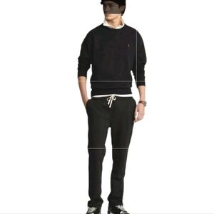 Polo Ralph Lauren Sweatpants Mens Size Large Black Drawstring Athletic Leisure